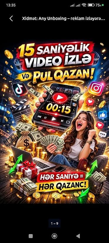 plasmas su çənlərinin təmiri: Xidmət: Any Unboxing – mobil tətbiq Təsvir: - 15 saniyelik — 4