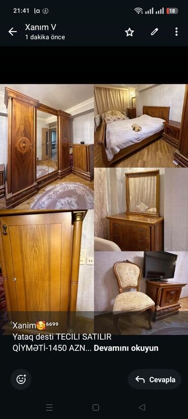 Xanim🥰⁶⁶⁹⁹ Yataq desti TECILI SATILIR QİYMƏTİ-1450 AZN Yatag otaği