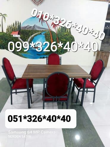 heyet ucun oturacaqlar: Qonaq otağı üçün, Yeni, Dördbucaq masa, 1 stul — 1