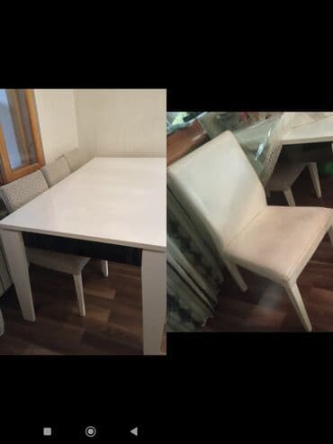 Taburetlər: Könül 74. Tecılı satılır. Masa və 6 stul 220m Masa acilir Yaxşı — 1