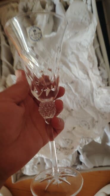 qab alan: Qədəhlər, rəng - Ağ, Xrustal, 6 ədədli dəst, Çexiya — 1