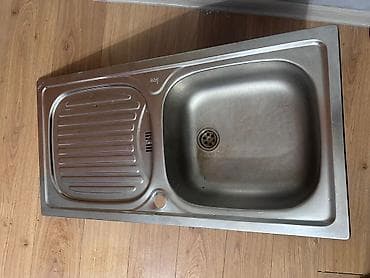 İşlənmiş Düzbucaqlı Mətbəx çanağı, Şkafsız, Paslanmaz polad, Ünvandan götürmə