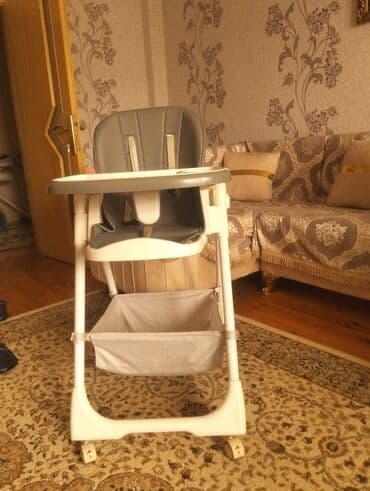 Информатика: Uşaq yemək stulu - Rəng: boz/ ağ - Yumşaq oturacaq və arxa hissə — 2