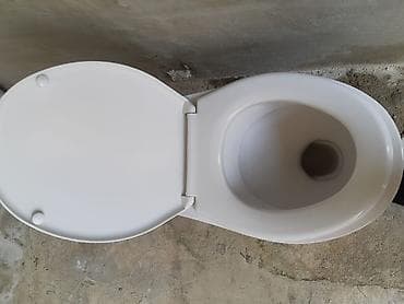 unitaslar: Unitaz – keramik, ağ rəngdə, oturacaq və qapaq dəsti ilə əla — 1