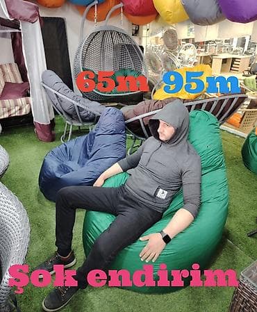 ən ucuz xalcalar: Pufik-kreslo, Parça, rəng - Yaşıl, Kredit yoxdur — 2