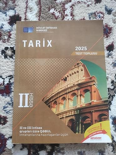 kitab rəf: Məhsul: “Tarix – 2025 Test Toplusu”, II hissə Nəşriyyat/İnstitut — 1