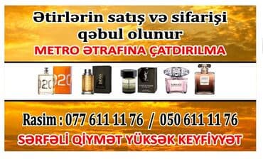 Bədənə qulluq: Hər cür ətirlərin satışı. Buraya yazmayın. Şəkildəki olan nömrələrlə — 1