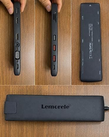 android monitör: Lemorele 13‑in‑1 USB‑C Hub — Model: TC68 USB Type‑C qoşulma ilə — 1