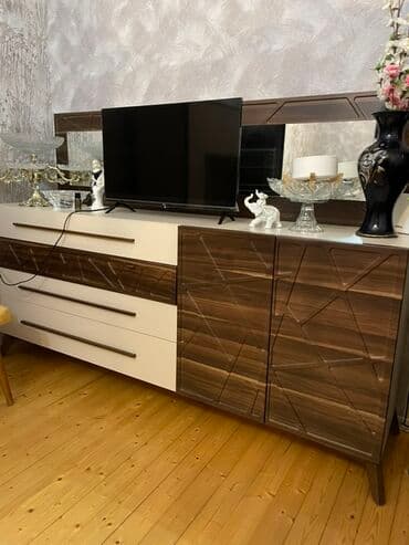 тв стенд: Прямой ТВ стенд, Без полок, Ламинат — 2