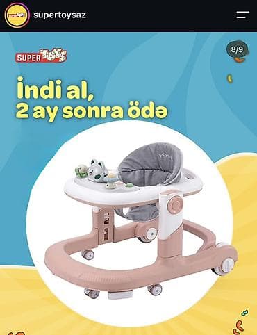 Yerimək üçün arabalar, çəliklər, əsalar, rollatorlar: Uşaq gəzdiricisi (baby walker) Xodelka Supertoysdan 100azne alinib — 1