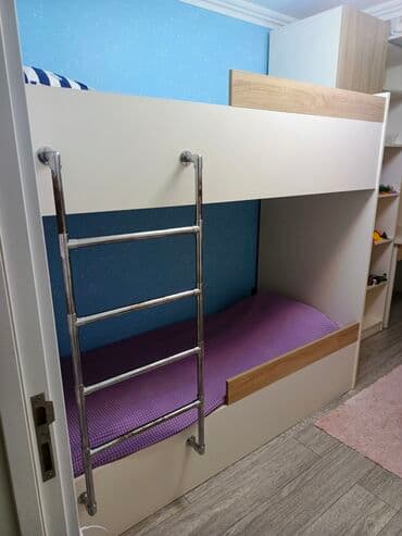 Digər uşaq mebeli: Oğlan və qız üçün, İşlənmiş, Çarpayı, Matras ilə, Siyirməsiz, MDF — 1