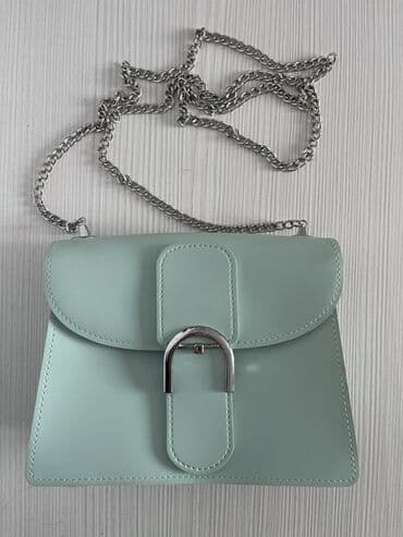 Eynəklər: Miniso açıq nanə (mentol) rəngində mini çiyin çantası - Material — 1