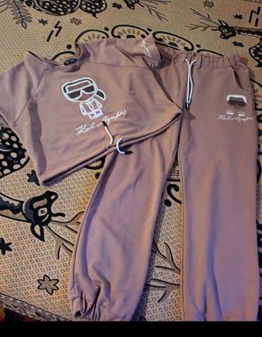 İdman dəsti – 2 parça - Rəng: tozlu qızılgül/boz-qəhvəyi ton - Üst