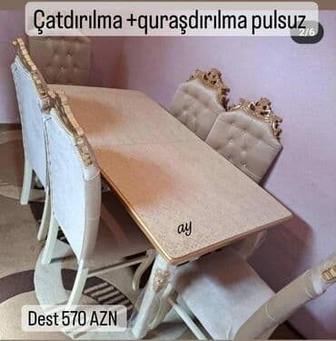 stol desdi: Qonaq otağı üçün, Yeni, 6 stul — 1