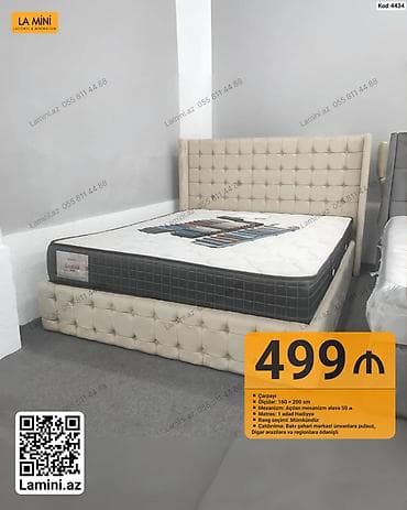 Çarpayılar: Çarpayı dəsti – Kod: 4434 - Ölçü: 160 × 200 sm - Rəng seçimi — 1