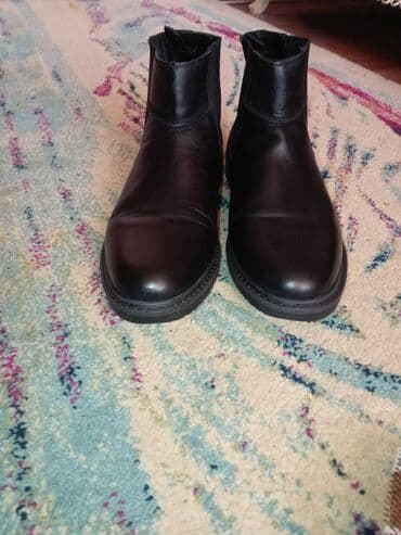 oksford ayaqqabılar: Qara rəngli kişi qısa çəkmələri (Chelsea stilinə bənzər) - Material — 1