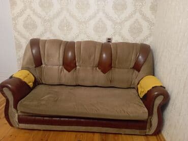 taxta divan: İşlənmiş, Di̇van-kravat, 2 kreslo, Divan, Bazasız, Açılan — 2