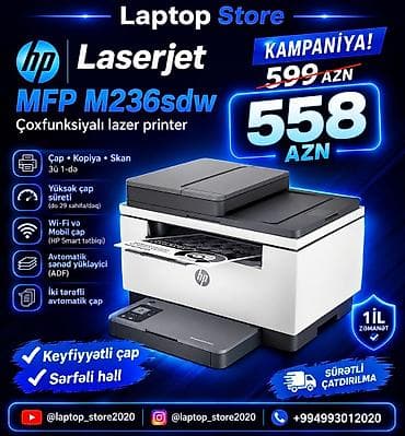 🖨️ HP LaserJet MFP M236sdw — ÇOXFUNKSİYALI LAZER PRİNTER 🔥 KAMPANİYA lalafo.az -da 🖨️ HP LaserJet MFP M236sdw — ÇOXFUNKSİYALI LAZER PRİNTER 🔥 KAMPANİYA