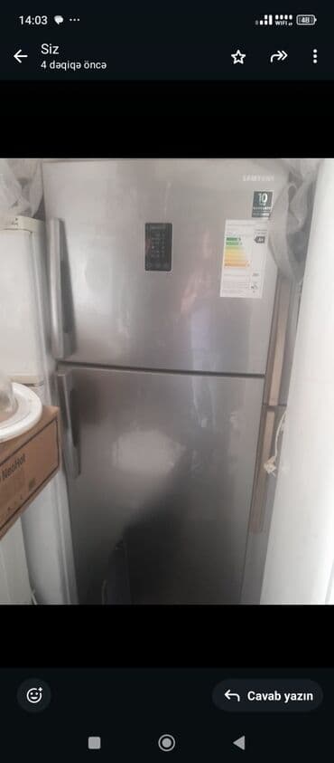 Холодильники: Б/у 2 двери Samsung Холодильник Продажа, цвет - Серый — 1