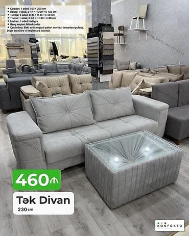 oturaca: Tək divan – 230 sm - Rəng seçimi: mümkündür - Döşəmə: yumşaq — 1