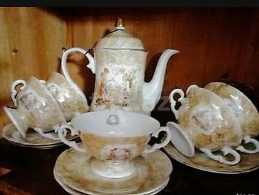 qül: Çay dəsti, rəng - Bej, Farfor, 5 nəfərlik, Polşa — 2