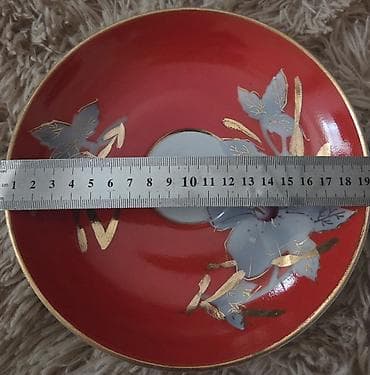 qədimi serviz: Çay dəsti, rəng - Narıncı, Farfor — 2