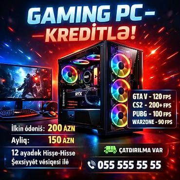 playstation 4 pro: Gaming PC – kreditlə! - Yüksək performanslı oyun kompüteri, RGB — 1