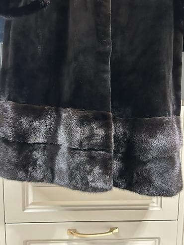 qara palto: Kürk, XL, 2XL, 3XL, rəng - Qara — 4
