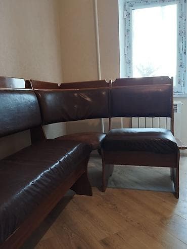 Masalar və oturacaqlar: Mətbəx üçün künc dəsti - Klassik üslubda L formalı mətbəx küncü: bərk — 2