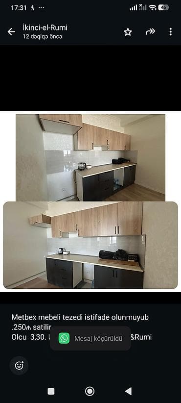 Metbex mebeli tezedi istifade olunmuyub .250₼ satilir . Olcu 3,30 lalafo.az -da Metbex mebeli tezedi istifade olunmuyub .250₼ satilir . Olcu 3,30