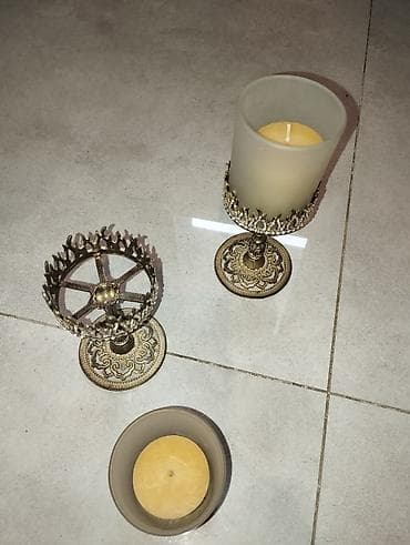 Şəkillər, tablolar: İki ədəd dekorativ şamaltı dəsti - Üslub: klassik/antik dizayn - — 5