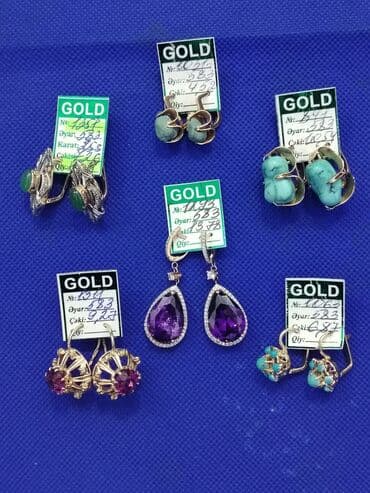 sirqalar qizil: Sırğa, Sarı qızıl, 583 Əyar, Ödənişli çatdırılma, Rayonlara çatdırılma — 2