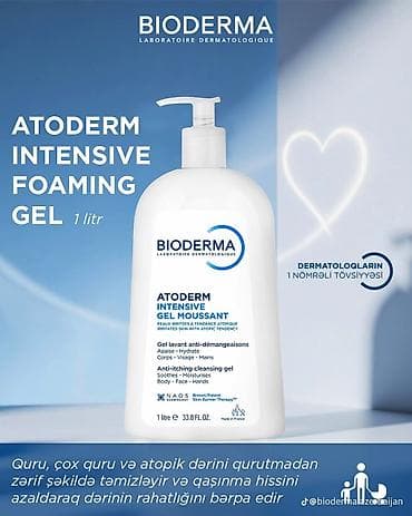 deri kurtqa: Üz yuma geli, Bioderma, Quru dəri üçün — 1