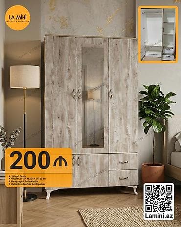La Mini – 3 qapılı dolab - Model: 3 qapılı paltar dolabı - Ölçülər
