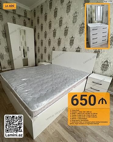 matras sumqayit: Yataq Dəsti – La Mini (Kod: 11725) Komplekt: - Çarpayı: 1 ədəd, 160 × — 1