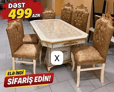 Klassik üslubda yemək otağı dəsti - Dəst qiyməti: 499 AZN (şəkildə