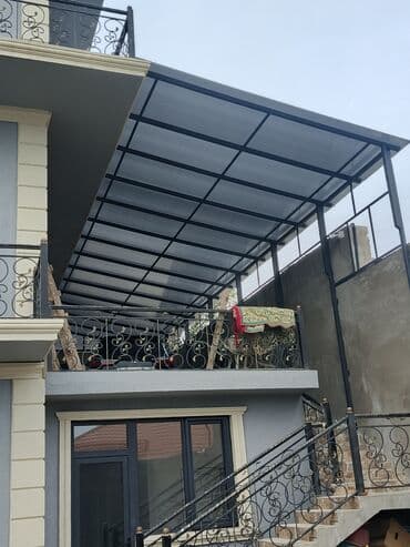 Kafel və bitirmə daşları: Polikarbonat üst örtüklü metal konstruksiya örtük naver qaraj ara — 2