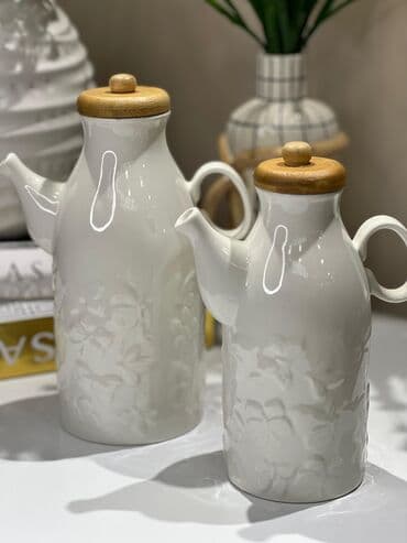 ağ sirkə: Yağ ve sirke qabi Türkiye istehsali Material:keramika,qapaq bamboo — 3