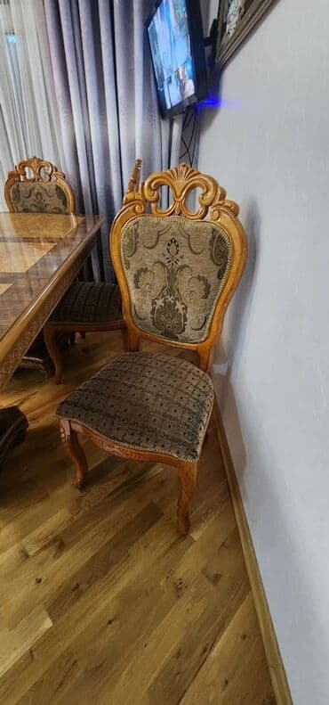 metbex stollari ve stullari: Qonaq otağı üçün, Açılmayan, Oval masa, 6 stul — 2