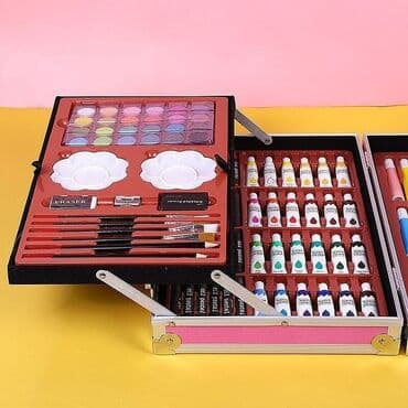 uşaqlar üçün casus dəsti: 🎨Rənkləmə rəsim seti. 🖌145 parcadan ibaretdi. 🧳diplomat rəsim dəsti — 5