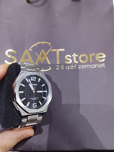 saat şamdan: Yeni, Qol saatı, Curren, rəng - Gümüşü — 1