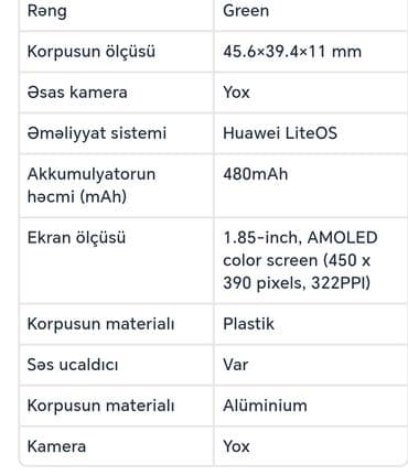 huawei p20 pro qiymeti bakida: Smart saat, Honor, rəng - Yaşıl — 2