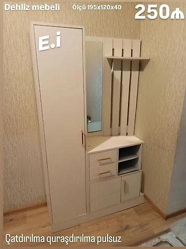 Dehliz mebeli – çoxfunksiyalı giriş dolabı - Ölçü: 195×120×40 sm -