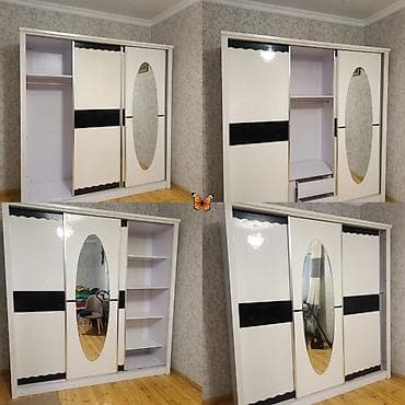 SAMİRƏ 🦋 MDF materialdan sürgülü qapılı şkaf - Ölçülər: en 2.10 m /