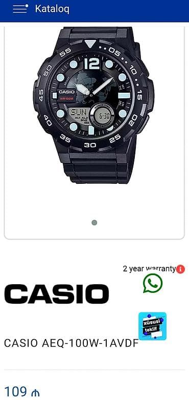 925 eyar qizil: Yeni, Qol saatı, Casio, rəng - Qara — 8