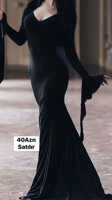 Ziyafət donları: Qara uzun ziyafət/libas - Rəng: dərin qara - Kəsim: bədənə oturan — 6