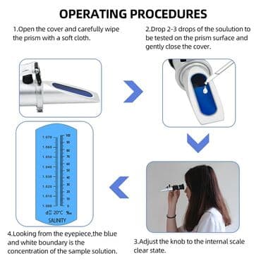sud sağma aparatı: Optik refraktomer. Suyun duzluğunu ölçən çihaz. - Ölçü diapazonu: 0 - — 3