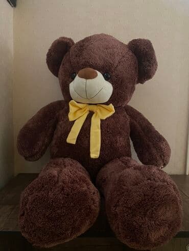 Böyük ölçülü plyuş ayı oyuncağı - Rəng: tünd qəhvəyi, üz hissəsi krem