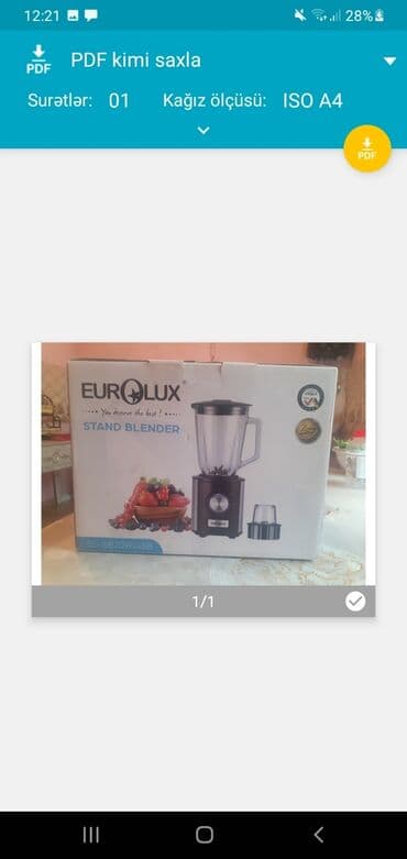 eurolux ehmedli: Stasionar blender, Eurolux, Yeni, Ünvandan götürmə — 1
