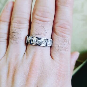 nişan üzükleri: Nişan, Üzük, Ağ qızıl, 750 Əyar, Brilyant — 1